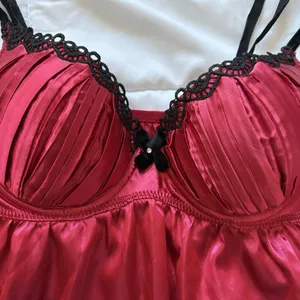 Womens Size Small Red Black‎ Nightie Lingerie Babydoll Grunge Vampire Valentines thumbnail 6