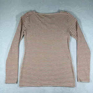 J.Crew Artist T Womens Small Cream Copper Metallic Striped Boat Neck Shirt F4264 thumbnail 8