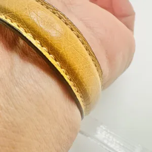 Gucci Brown Gold Belt Motif Leather Fashion Bracelet Jewelry Italian Designer thumbnail 5