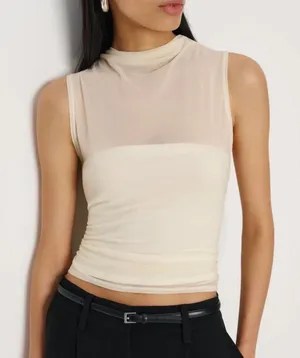 NWT Reformation Alaina white mesh Top sz s thumbnail 1