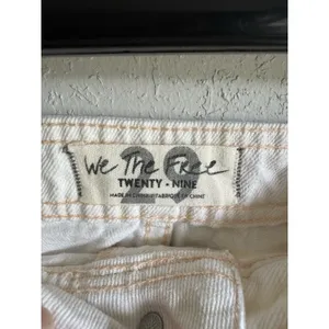 We the Free White Tan Embroidered Stripe Wide Leg Jeans Womens 29 Festival thumbnail 4