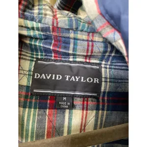 Vintage David Taylor Hooded Raincoat Navy Granola Plaid Lined‎ Warm Cozy Preppy thumbnail 9