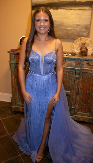 Sherri Hill Purple Prom Dress thumbnail 4