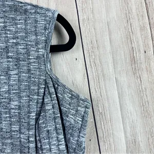 Women's Off the Shoulder Short Sleeve Ribbed Top - Gray thumbnail 4