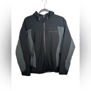 Free Country Live In It Womens‎ Black Gray Hooded Softshell Jacket Full Zip thumbnail 2