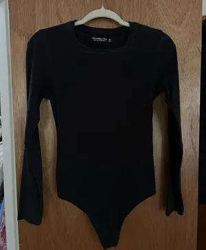 Abercrombie and fitch ribbed black bodysuit thumbnail 1
