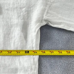 Zara 100% Linen Relaxed Fit Button Down Shirt Oyster White Sz Large‎ Casual Boho thumbnail 9
