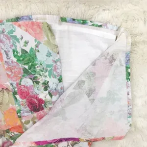 VINCE CAMUTO Floral Print Mini Dress Size 2 Pink Green Cotton‎ Linen Tie Waist thumbnail 10