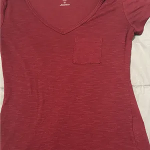 SO Women's Short Sleeve V-Neck Tee- Deep Red (XS) thumbnail 4