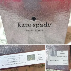 Kate Spade New York Sparkle Kenzie Glitter Card Case Seawater Mint Green OS NIB thumbnail 10