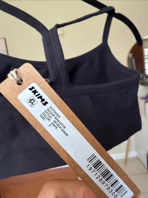 SKIMS Outdoor Scoop Bralette Wireless Bra Onyx Black Small NWT thumbnail 4