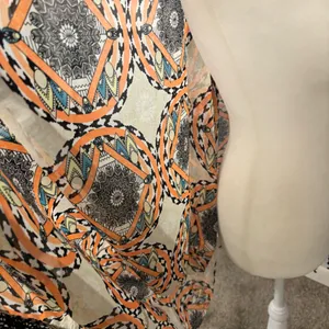 & Other Stories Womens Shawl Wrap Open Top SZ OSFM Orange Combo Tassel bottom 30” long thumbnail 8