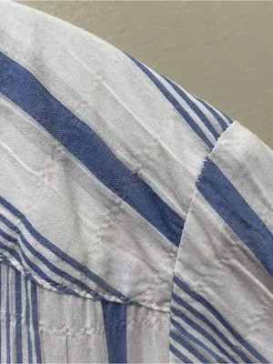 Everyday Ritual Tracey Stripe Cotton Nightgown Blue White Women’s Size Medium thumbnail 10