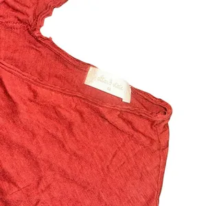 Altar'd State Rust/Brick/Burgundy Bohemian V Neck Ruffle Top thumbnail 2