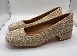Donald Pliner Drew Pump heels with a tweed fabric upper and a low block size 9 thumbnail 1