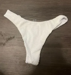White Bikini Bottoms Size L thumbnail 1
