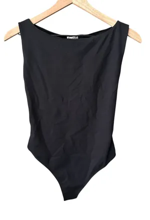 Free People Intimately Boat Neck Black Tank Bodysuit NWT Small thumbnail 1