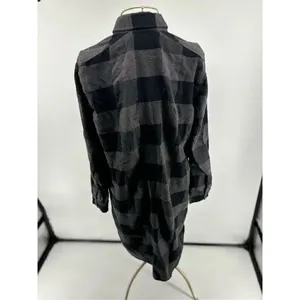 Aritzia Wilfred Free Black Gray Plaid Shirt Dress Long Sleeve Size S thumbnail 9