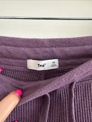 Aritzia TNA waffle purple sweatpants Size XS thumbnail 4
