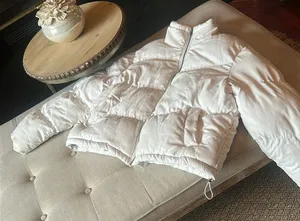 Native Youth White Cropped Puffer Jacket Size Large thumbnail 1