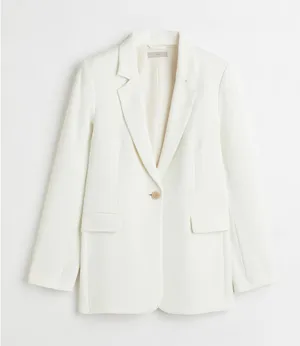 H&M Single Breasted Blazer in White thumbnail 1