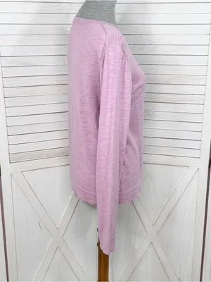 J. Crew Slub Knit Boat Neck Lightweight Sweater Soft Lilac‎ Medium Soft Preppy thumbnail 3