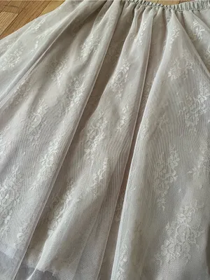 Cream Tulle Midi Skirt Floral Medium Bridal Cottagecore Romantic Wedding Guest thumbnail 2