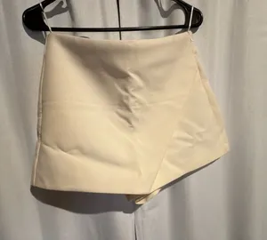 Zara Asymmetrical Wrap Skort White Size M thumbnail 1