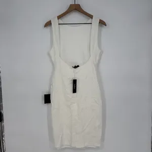 Lulus White Sleeveless Bodycon Dress‎ Party Cocktail Evening Size L thumbnail 8