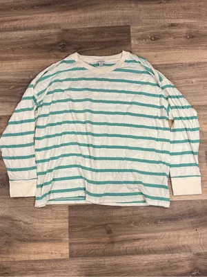 J. Crew Oversized Striped Long Sleeve Shirt Women’s 2XL XXL thumbnail 4