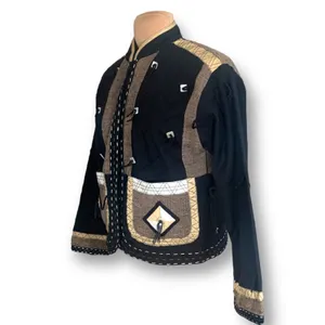 Vintage Yak Magik Jacket 90s‎ Embroidered Western Boho Cropped Black Western thumbnail 6