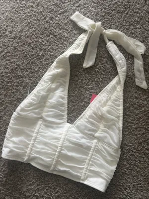 Edikted Corset Halter Crop Top thumbnail 1