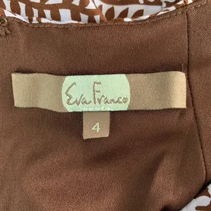 Anthropologie Eva Franco Blue Brown Geometric Fit And Flare Sleeveless Dress 4 Retro‎ Chic thumbnail 6