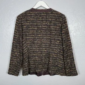LAFAYETTE 148 Women 6 Brown Tweed Zip Up Blazer Suit Jacket Business Career thumbnail 5