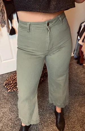 High Waisted Paints Green Size 4 thumbnail 1