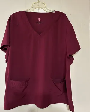 Natural Uniforms Burgundy Scrub Set Red Size 3X thumbnail 1