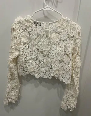Gracia White Lace Top Size M thumbnail 2