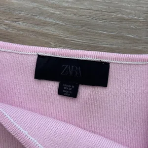 Zara Pink Knit Mini Dress Women's M Gold Button Pockets Sleeveless Preppy thumbnail 2