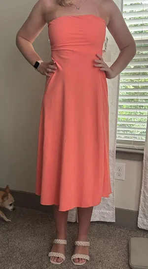 See You Monday Peach dress thumbnail 1