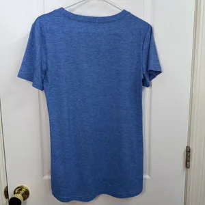 Adult blue scoop neck short sleeve stretch casual active plain basic‎ tshirt top thumbnail 6