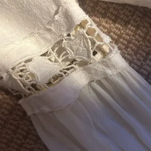 Free People dress 12 nwot lined bottom circle skirt fitted top linen thumbnail 5