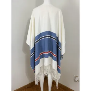MER SEA Women’s Classic Travel Wrap Poncho Shawl Fringe Sweater One Size thumbnail 5
