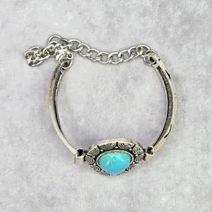 Blue Stone Silver Bracelet Boho Tribal Cuff Fashion Jewelry JB2-55‎ thumbnail 3