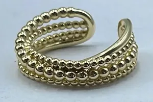 14K vermeil size 8 four rows ring stamped. thumbnail 1