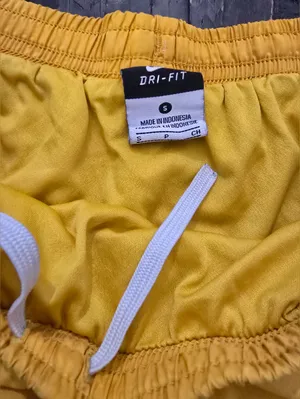 Nike DriFit Baylor Shorts Womens Yellow Green Lined Running Small thumbnail 9