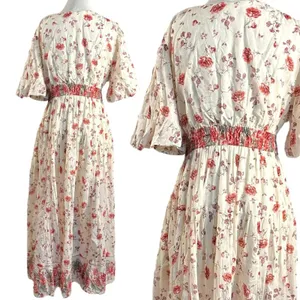 Free People Lysette Maxi Dress in Tea Combo Small Bohemian Gypsy Indian Cotton thumbnail 9