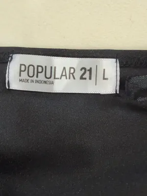 Popular 21 Ruched Black Midi Dress with Front Drawstring thumbnail 3