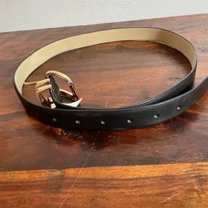 Kate Spade Nine West Belt Womens Size L Black Gold-Tone Buckle Double Keeper Loops thumbnail 3