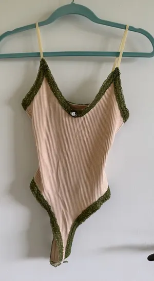 Edikted ribbed lace bodysuit thumbnail 1