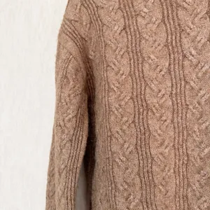 J. Crew Women’s Cable Knit Sweater Wool Alpaca Blend Soft Yarn in Brown S thumbnail 14